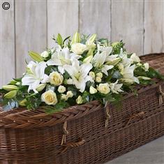Lily and Rose Casket Spray White 3FT