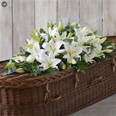 Lily Casket Spray White 3FT