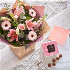 Mother's Day Pastel Hand-tied Chocs and Card