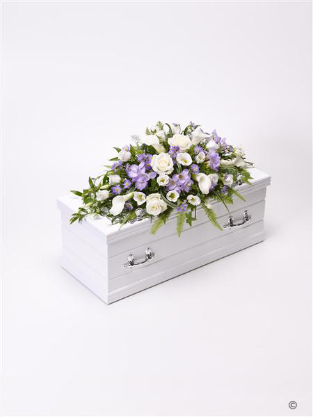 Children s Casket Spray Blue and Lilac Funeral Flowers Birmingha